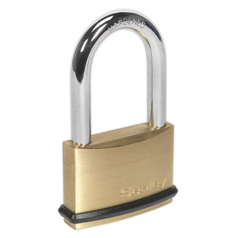 Sealey Brass Body Padlock Long Shackle 60mm PL203L