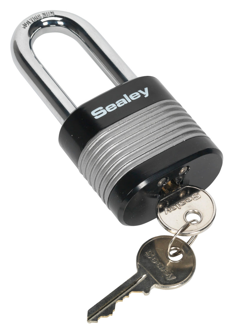 Sealey PL402L Zinc Coated Steel Body Padlock Long Shackle 50mm