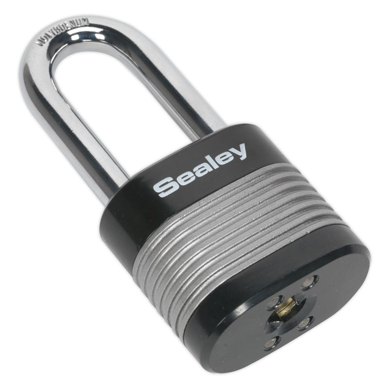 Sealey PL402L Zinc Coated Steel Body Padlock Long Shackle 50mm