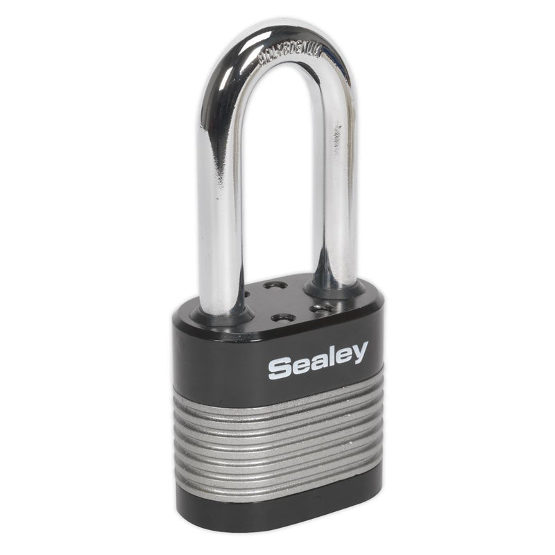 Sealey PL402L Zinc Coated Steel Body Padlock Long Shackle 50mm