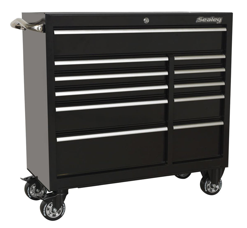 Sealey Premier&trade; Heavy-Duty Rollcab 11 Drawer Extra-Wide 1055mm - Black PTB105511