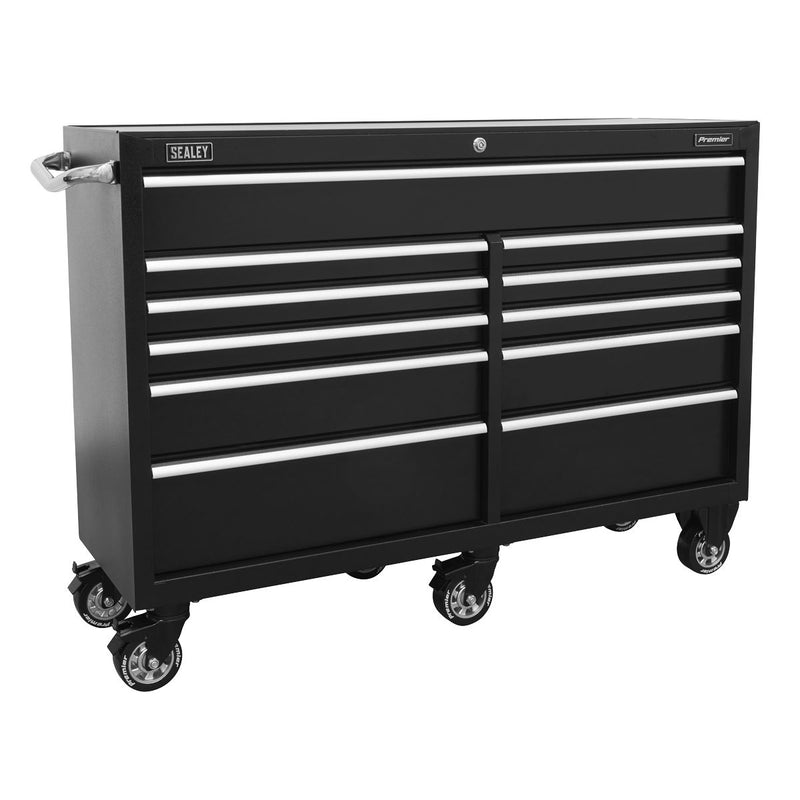 Sealey Premier&trade; Heavy-Duty Rollcab 11 Drawer Extra-Wide 1430mm - Black PTB143011