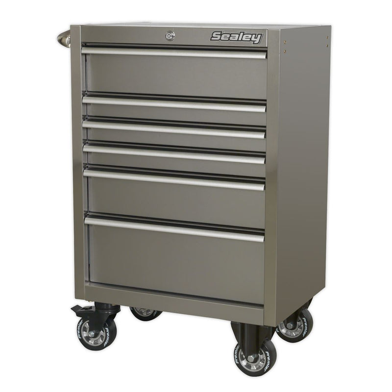 Sealey Premier&trade; Heavy-Duty Rollcab 6 Drawer 675mm - Stainless Steel PTB67506SS