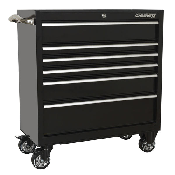 Sealey Premier&trade; Heavy-Duty Rollcab 930mm 6 Drawer - Black PTB93006