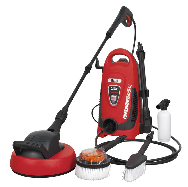 Sealey PW1600 Pressure Washer 110bar with TSS & Rotablast&reg; Nozzle 230V with Accessory Kit