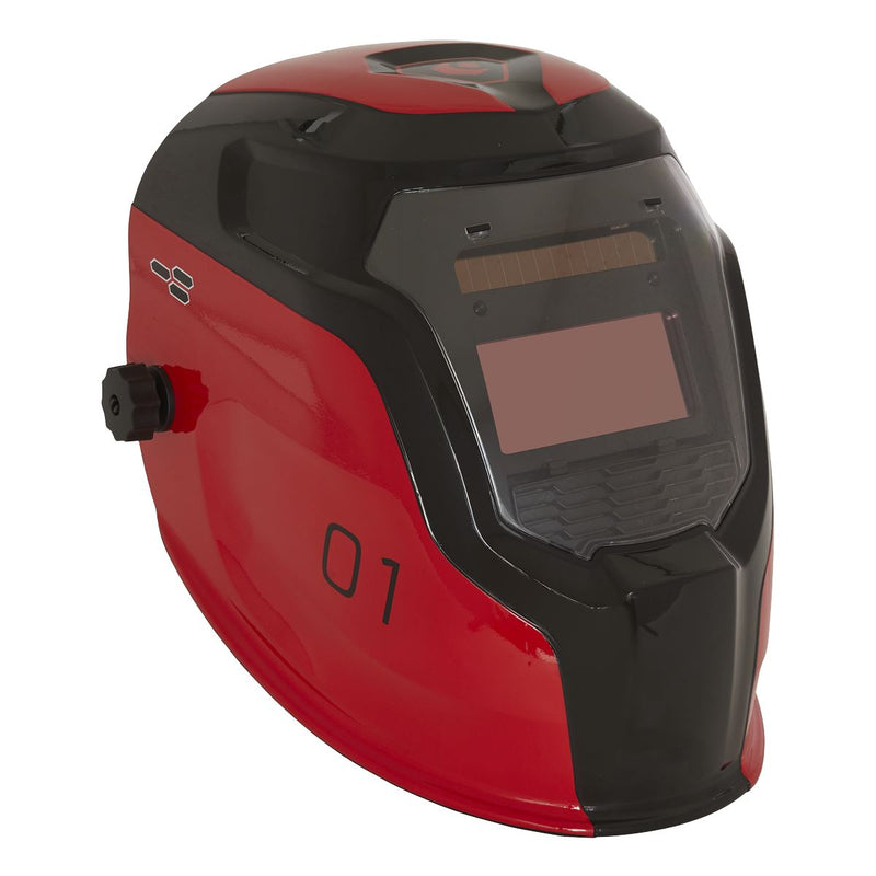 Sealey Auto Darkening Welding Helmet Shade 9-13 - Red PWH1