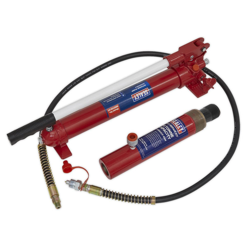 Sealey Snap Push Ram with Pump & Hose Assembly 10 Tonne RE97.10-COMBO