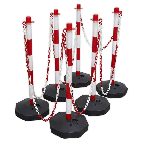 Sealey Post & Chain Kit 25m - Red/White RWSBKIT