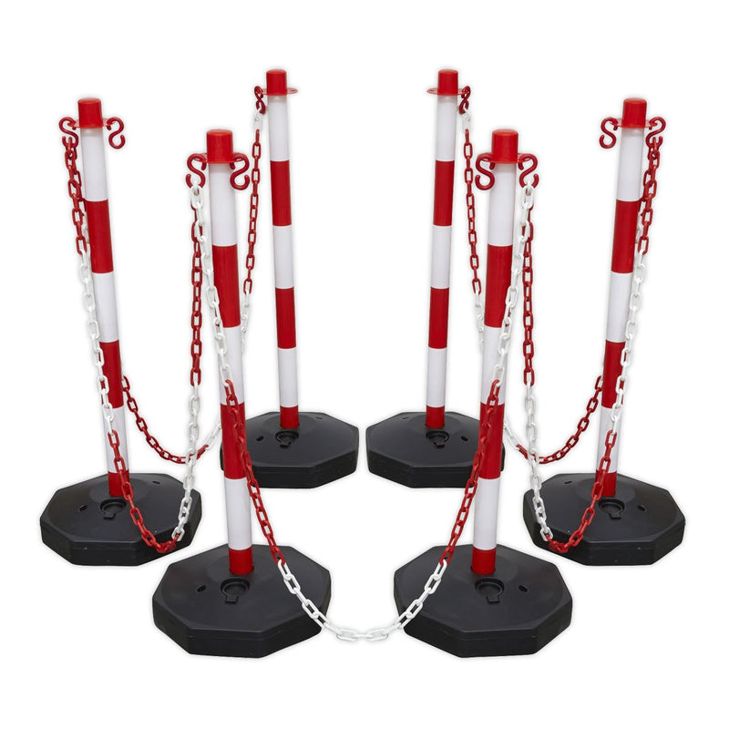 Sealey Post & Chain Kit 25m - Red/White RWSBKIT