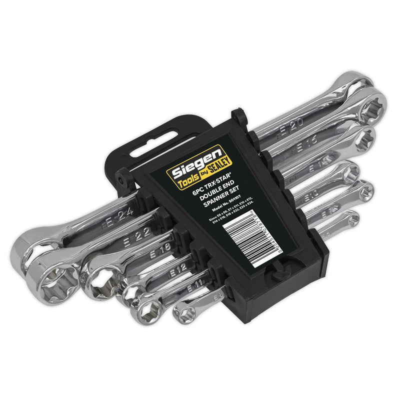 Sealey Siegen TRX-Star* Double End Spanner Set 6pc S01107