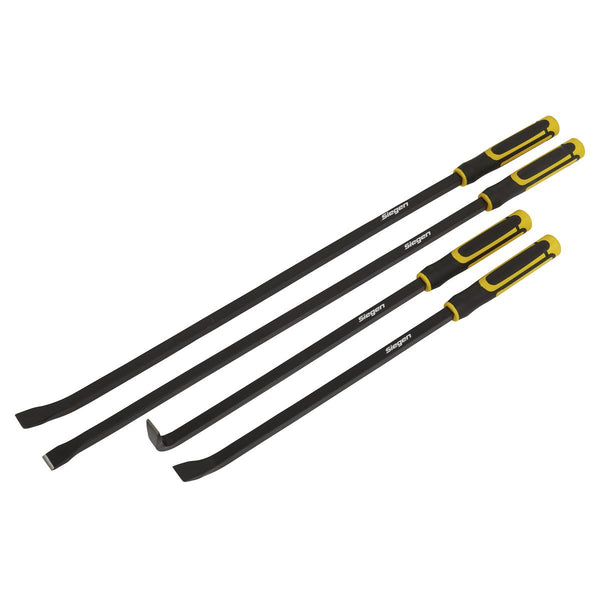 Sealey Pry Bar Crow Bar Wrecking Bar Set 4pc Heavy Duty With Hammer Cap S01193