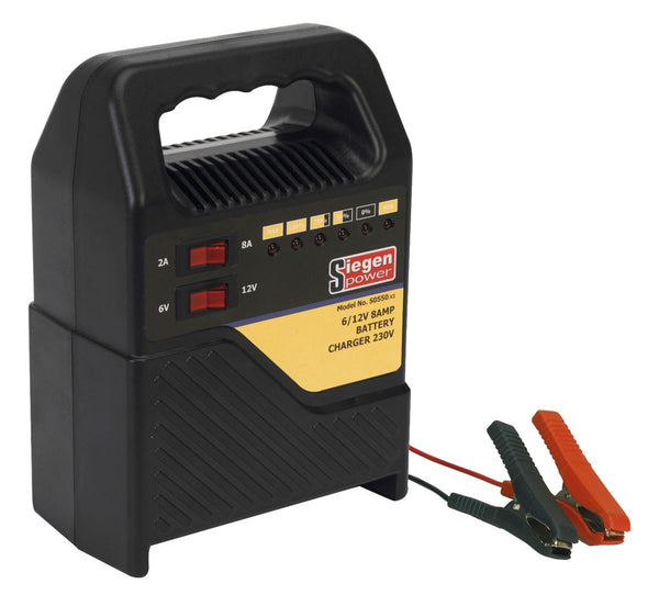 Sealey S0550 Battery Charger 6/12V 8Amp 230V