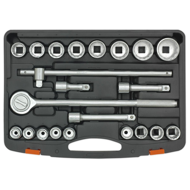 Sealey Socket Set 22pc 3/4"Sq Drive 12-point Metric S0712