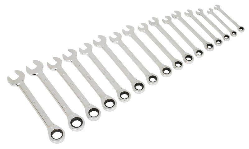 Sealey Combination Ratchet Spanner Set 16pc Metric S0869