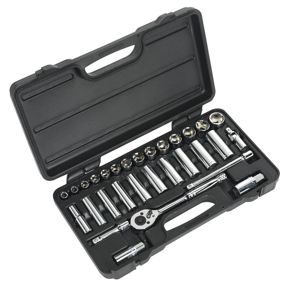 Sealey Socket Set 30pc 3/8"Sq Drive 6pt WallDrive&reg; Metric S0912