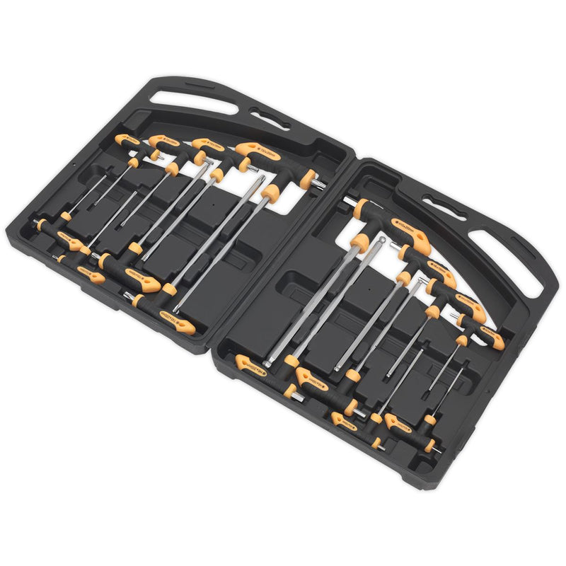 Sealey Siegen T-Handle TRX-Star* & Hex Key Set 16pc S0916