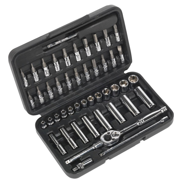 Sealey Socket Set 47pc 1/4"Sq Drive WallDrive&reg; Metric S0917