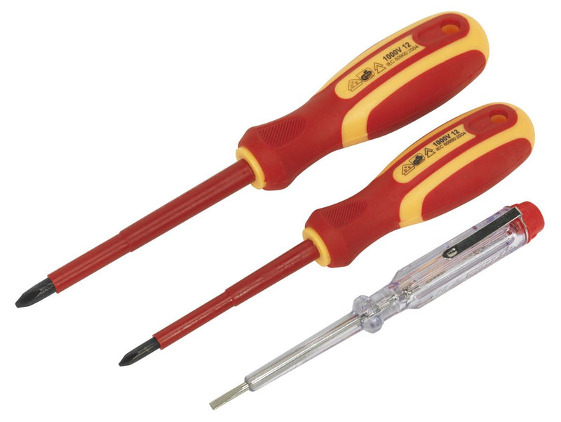 Sealey S0933 Screwdriver Set 3pc Electrician's VDE Approved