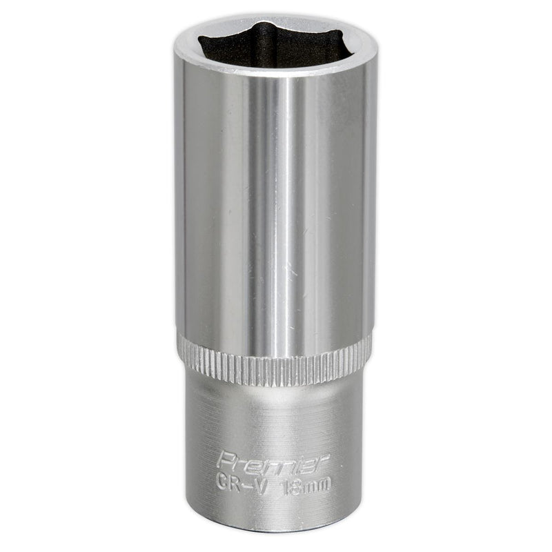 Sealey Premier Deep Socket 3/8"Sq Drive 18mm S3818D