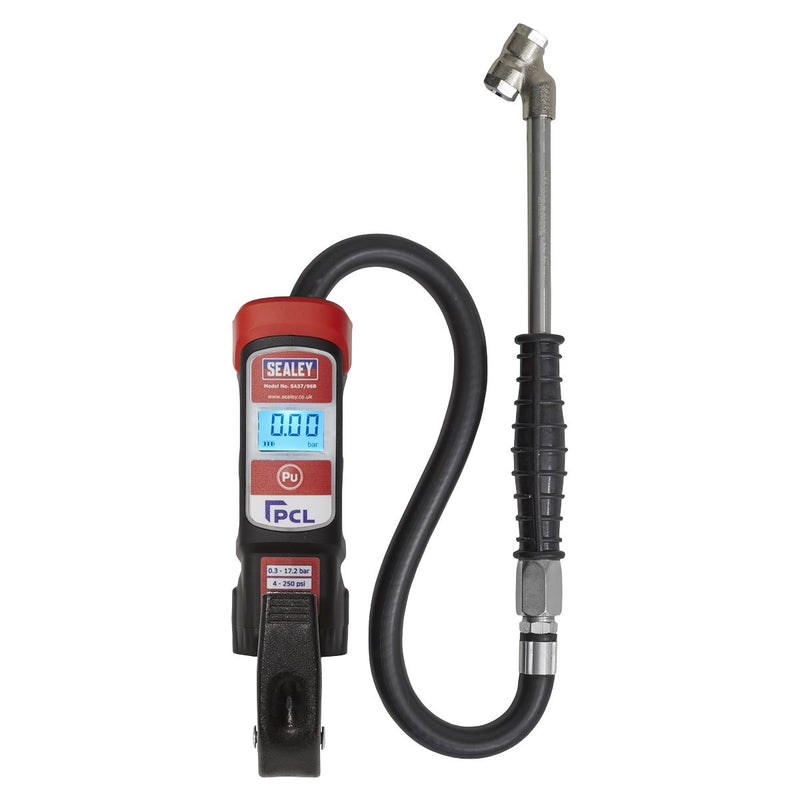 Sealey PCL Anodised Digital Tyre Inflator with Twin Push-On Connector SA37/96B