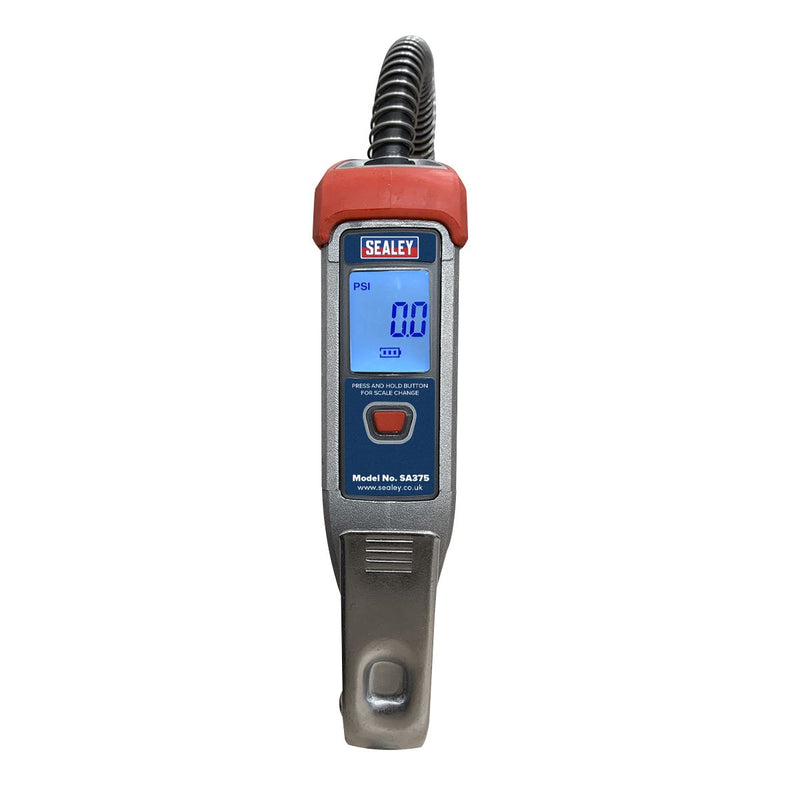 Sealey Digital Tyre Inflator 2.7m Hose with Clip-On Connector SA375