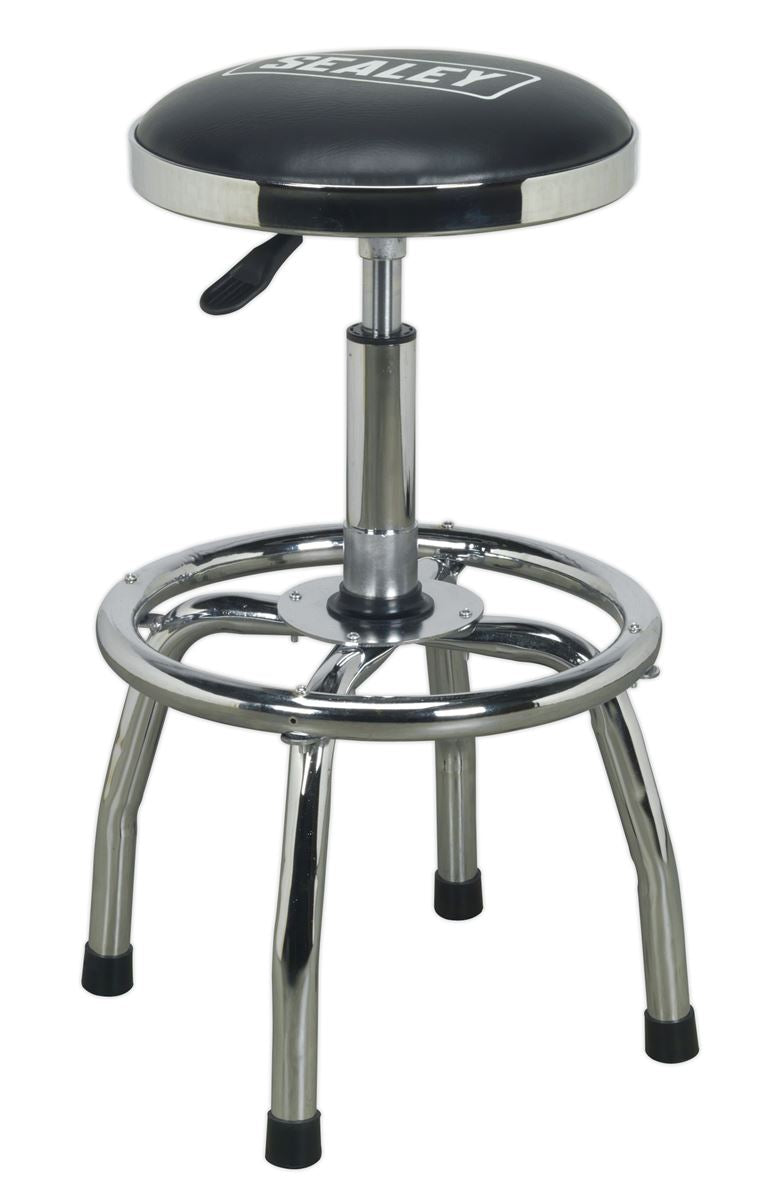 Sealey Pneumatic Stool Heavy-Duty Workshop with Adjustable Height Swivel Seat SCR17