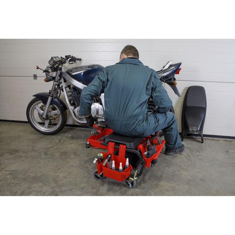 Sealey Creeper Seat Mechanic's Detailing Utility Padded Seat Deluxe SCR90