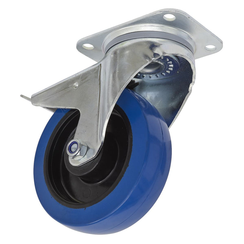 Sealey 160mm Castor Wheel with Swivel Plate & Total Lock SCW3160SPL