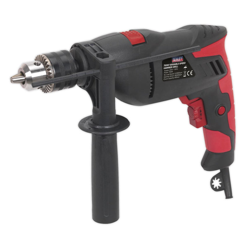 Sealey 13mm Variable Speed Hammer Drill 750W/230V SD750