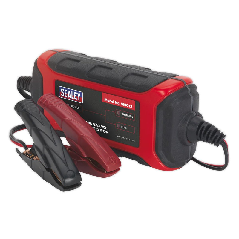 Sealey SMC12 Battery Charger Compact Auto Maintenance 1.5A - 3-Cycle 12V