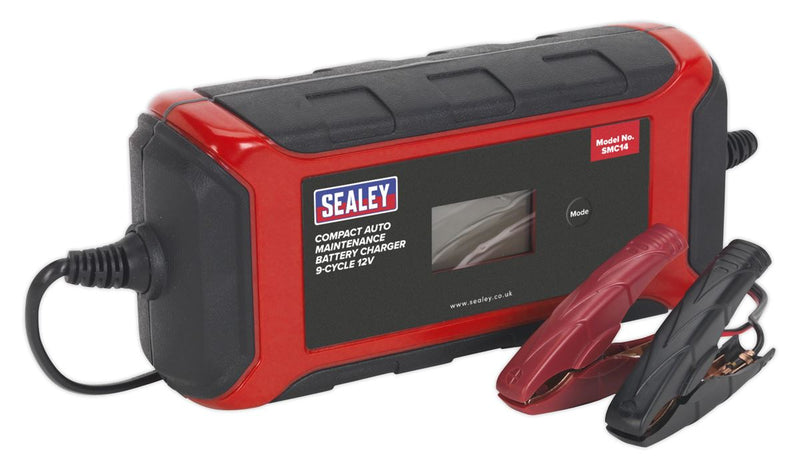 Sealey SMC14 Battery Charger Compact Auto Maintenance 8A - 9-Cycle 12V