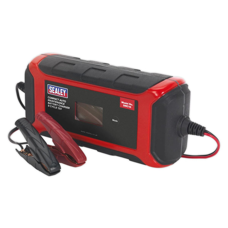 Sealey SMC14 Battery Charger Compact Auto Maintenance 8A - 9-Cycle 12V