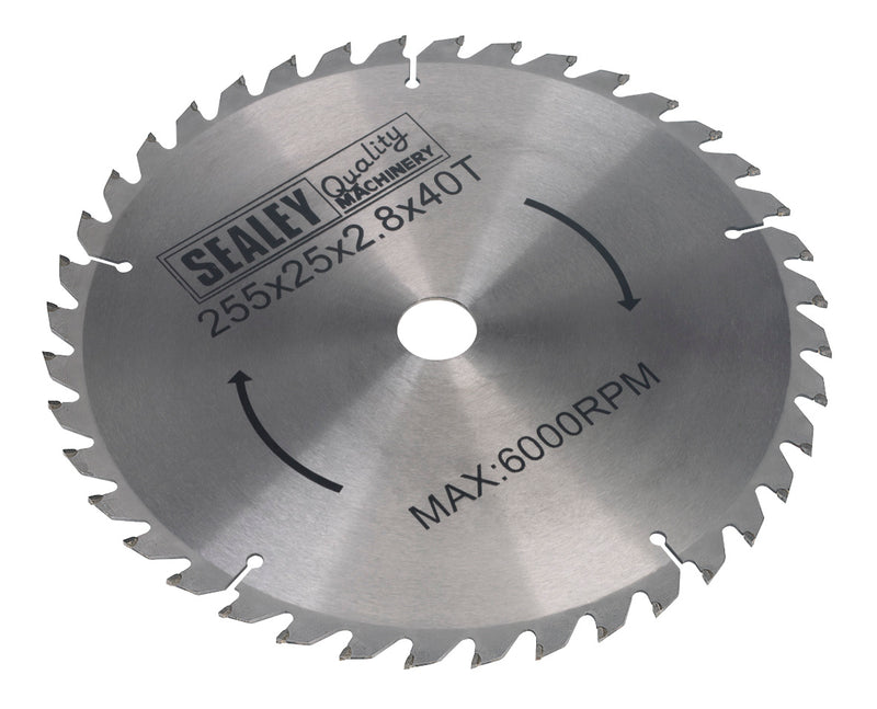 Sealey SMS10B40 Compound Mitre Saw Blade 254 x 2.8mm 25.4mm Bore 40tpu