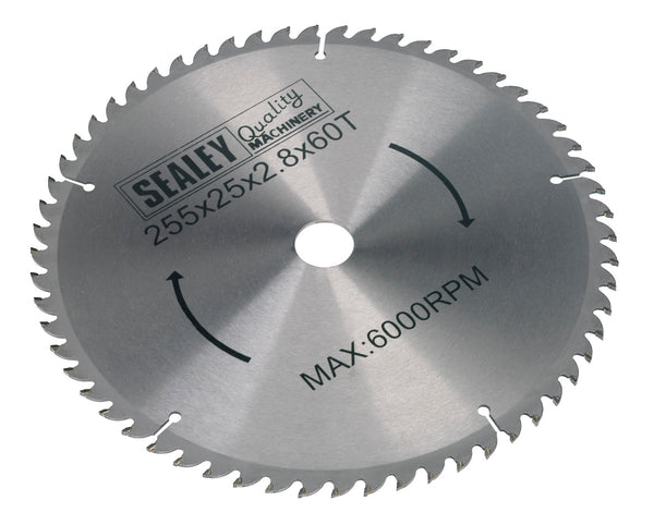 Sealey SMS10B60 Compound Mitre Saw Blade 254 x 2.8mm 25.4mm Bore 60tpu