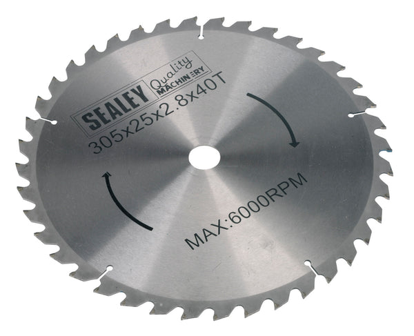 Sealey SMS12B40 Compound Mitre Saw Blade 305 x 2.8mm 25.4mm Bore 40tpu