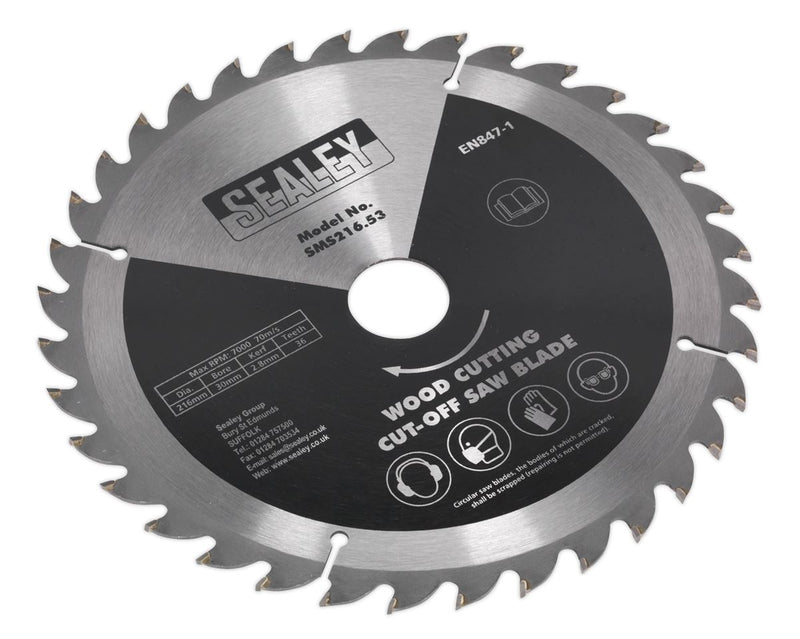 Sealey SMS216.53 Cut-Off Saw Blade �216 x 2.8mm/�30mm 36tpu