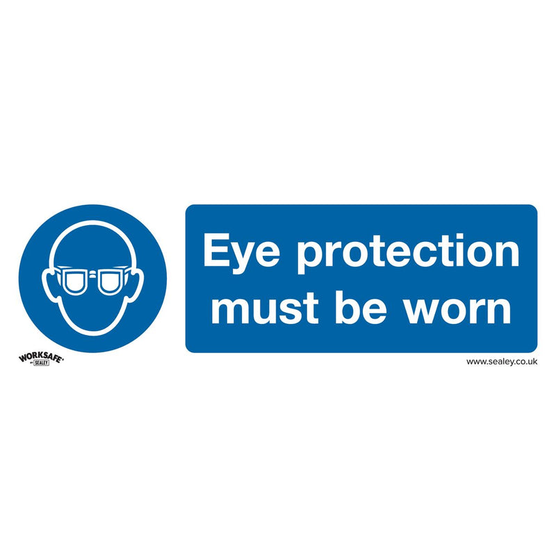 Sealey Worksafe&reg; Eye Protection Must Be Worn Safety Sign, Rigid Plastic - Pack of 10 SS11P10