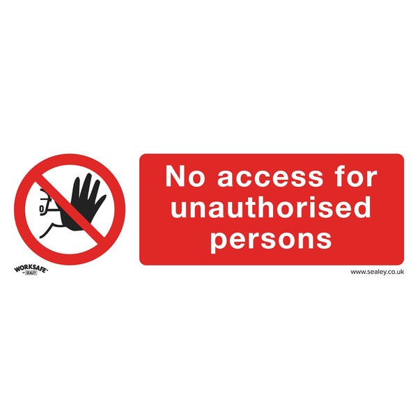 Sealey Worksafe&reg; No Access Safety Sign, Self-Adhesive Vinyl - Pack of 10 SS17V10