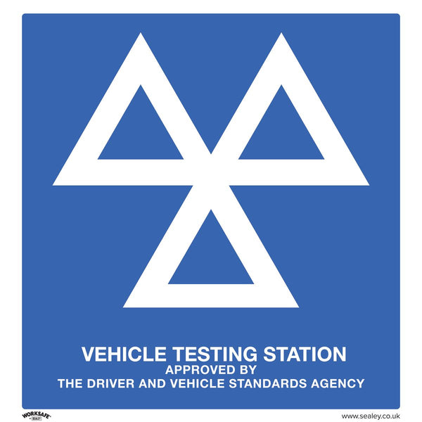 Sealey Worksafe&reg; MOT Testing Station Safety Sign - Aluminium Composite SS51A1