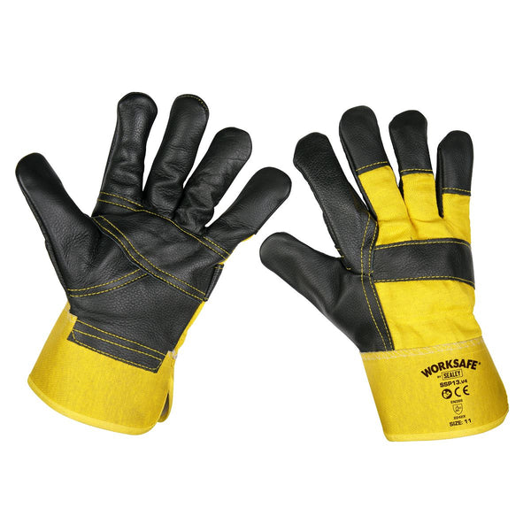 Sealey Worksafe&reg; Rigger's Gloves with Hide Palm - Pack of 6 Pairs SSP13/6