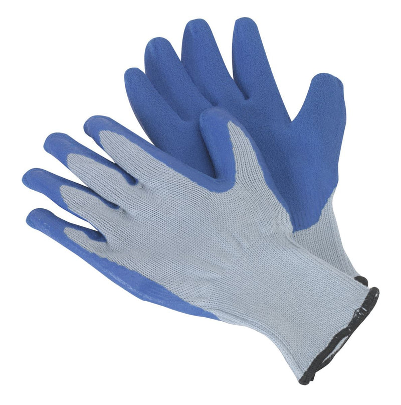 Sealey SSP48D Latex Knitted Wrist Gloves - Large Pack of 12 Pairs