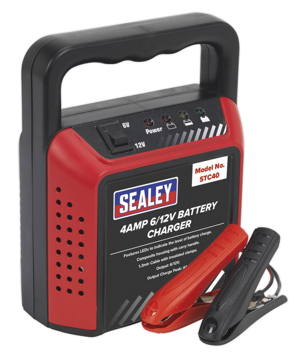 Sealey STC40 Battery Charger 6/12V 4A 230V