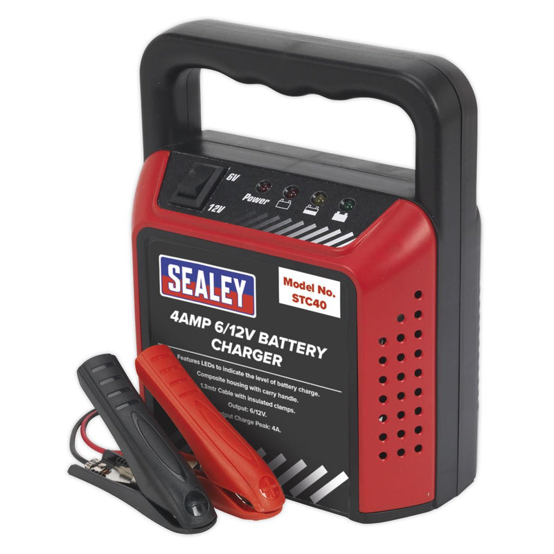 Sealey STC40 Battery Charger 6/12V 4A 230V