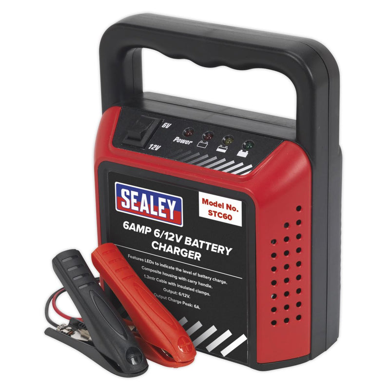 Sealey STC60 Battery Charger 6/12V 6A 230V