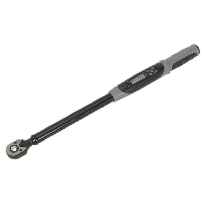 Sealey Premier Black Digital Torque Wrench with Angle Function 1/2"Sq Drive 20-200Nm STW306B