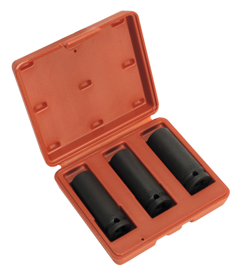 Sealey Deep Impact Socket Set 1/2"Sq Drive 3pc SX043