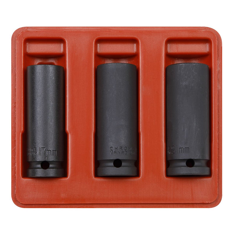 Sealey Deep Impact Socket Set 1/2"Sq Drive 3pc SX043