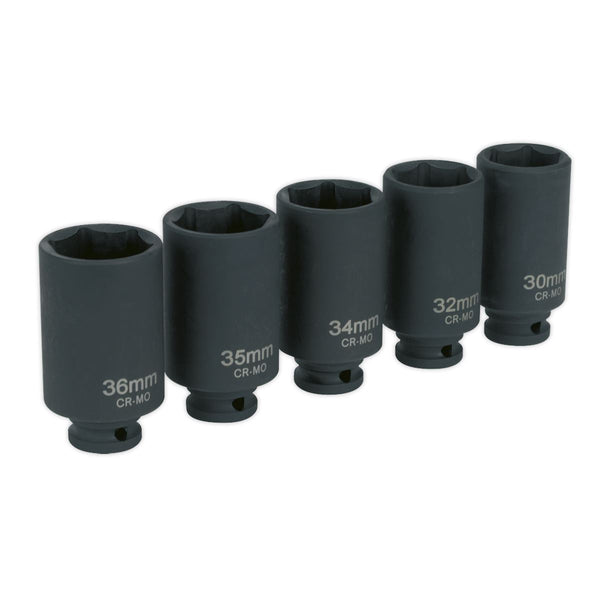 Sealey Impact Hub Nut Socket Set 1/2"Sq Drive 5pc SX050