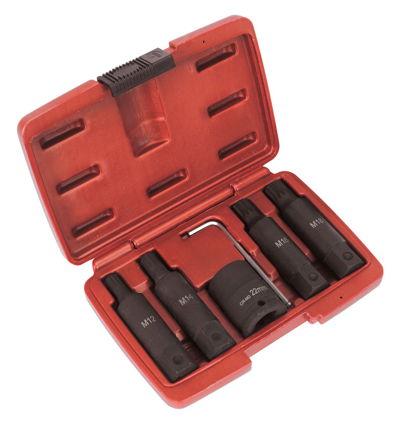 Sealey SX090 Impact Spline Socket Bit Set 6pc 3/4"Sq Drive