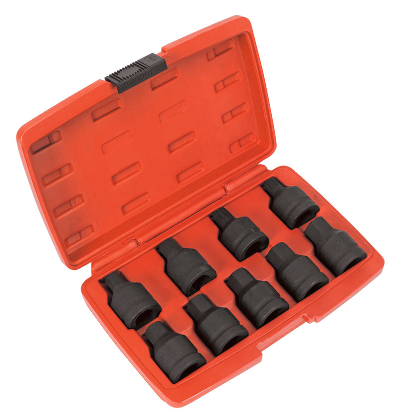 Sealey SX095 Impact Spline & Hex Socket Bit Set 9pc 3/4"Sq Drive